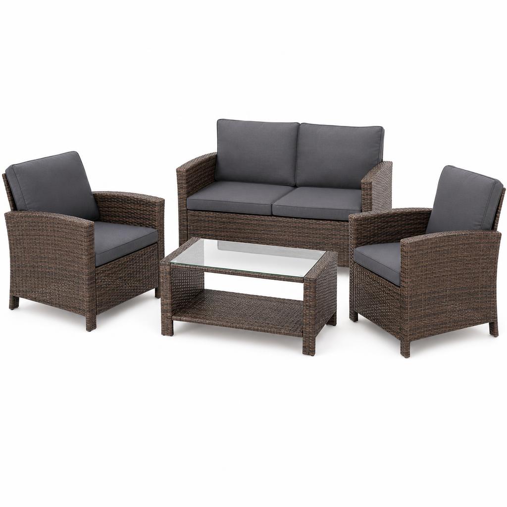 Homall 4-Piece Rattan patio conversation set